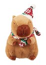 Мягкая игрушка Капибара в новогоднем колпачке и шарфе (23см) (12-Shendang-CR03)