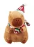 Мягкая игрушка Капибара в новогоднем колпачке и шарфе (23см) (12-Shendang-CR03) - 0