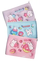 Папка для тетрадей А4 "Зверушки 3D", на молнии, PU, ассорти