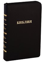Библия (057 MZG ИИЖ) (Черная Madras) (зол. срез) (молния) (кожа) (шерш.)