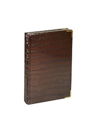 Книга для записей А5 120л кл. "Impact" иск.кожа, поролон, темно-коричневая, мет.уголки, тонир.блок, золот.срез, ляссе, Listoff