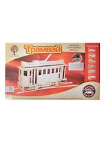 Московский трамвай (80005) (4/30) (72дет.) (29,5х10,5х18см) (сборная деревянная модель)