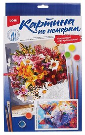 Картина-раскраска по номерам «Кот-мечтатель», 20 х 28,5 см, на картоне, Lori