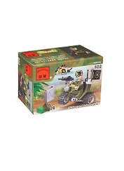 Конструктор пласт. Воен. мотоцикл с фигуркой и аксесс. (BRICK802) (159635) (24дет.) (6+) (коробка) (10х5х7см) (в кор. 300шт)