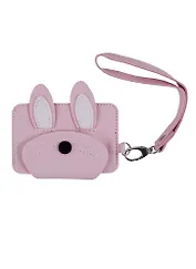 Чехол для карточек на кнопке горизонтальный Кролик с ушками (PU) (10×7) (12-11592-ZY-26)