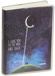 Записная книжка А7 80 листов клетка "To the moon"