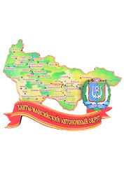 ГС Магнит Ханты-Мансийск  Карта на ленте вид 2 (дерево) (7,5см)