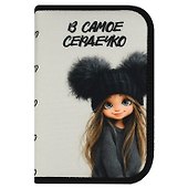 Пенал корпусный с 1 отделением "Девчонка в шапке", 21*13,5*2,7см, Феникс+ - 1