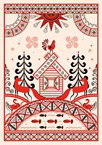 Блокнот Жили-были. Мезенская роспись «Лиса» (формат А5, 144 стр., блинтовое тиснение, тонированный блок)