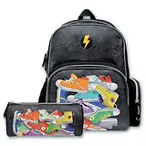 Набор школьный, Феникс+ КЕДЫ ГРАФИТОЫЙ+ЧЁРНЫЙ 2в1 (рюкзак: 35*27*13см, пенал: 20,5*7,3*5,5см)