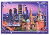 ГС Магнит закатной 55х80мм Москва Коллаж фиолетовая рамка