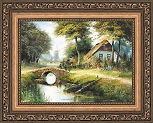 Картина Дом в деревне (sj80) (13х18)