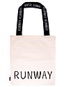 Сумка-шоппер Runway с надписью на ручках бежевая, текстиль 40см.*32см.