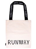 Сумка-шоппер Runway с надписью на ручках бежевая, текстиль 40см.*32см. - 0