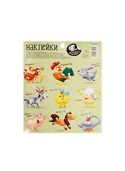 Наклейки с раскраской на обороте «Забавные животные», 11 х 15 см