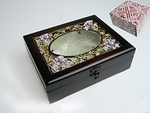 Шкатулка Цветы с прозрачным окном (26х20х9) (18-167)