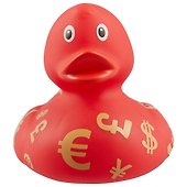 Игрушка для ванной, уточка резиновая FUNNY DUCKS "Уточка валюта" (1996) - 1