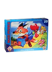 Пазл Maxi, Кот, петух и лиса , 20 элементов