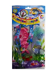 Воздушный шарик с пласт. держателем (935001) (+Дельфин-картон) (+трубочка) (Hobby)