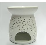 Аромалампа керамическая белая с цветами (M671) (10х13)