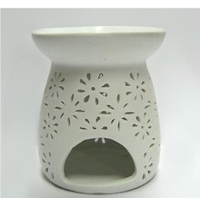 Аромалампа керамическая белая с цветами (M671) (10х13)
