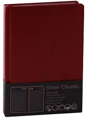 Ежедневник недатированный А5 152 листа "Silver Classic" бордовый