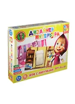 НИ Игра с липучками Дизайнер интерьера (VT2305-03) (16 липучек) (Маша и Медведь) (2-6л.) (коробка)