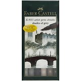 Ручки-кисточки «Pitt», Faber-Castell, оттенки серого, 6 штук