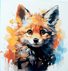 Картина-раскраска по номерам «Малыши-животные. Красочный лисёнок», 30 х 30 см, Рыжий Кот