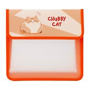 Папка для тетрадей А5 "Chubby cat" 2отд., пластик, липучка.