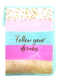 Папка для тетрадей «Follow your dreams» А4, пластик, на молнии с трёх сторон, Academy Style