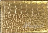 Обложка для паспорта нат.кожа, золотой металлик, кайман, 4.2