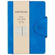 Записная книжка А6 80л лин. "Snap book. No 4" иск.кожа, интегр.переплет, клапан, термотиснение, ляссе, инд.уп.