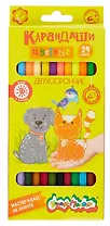 Карандаши цветные 24цв "Каляка-Маляка" двухсторонние, дерев.шестигран.корпус, карт.уп.