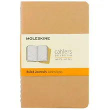 Записная книжка «Cahier Journal Pocket» А6, 32 листа в линейку, бежевая, 3 штуки, Moleskine