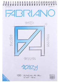 Блокнот для зарисовок 29,7*42см 100л "Schizzi" 90г/м2, Fabriano 