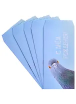 Конверт для денег "Голубь. С днем рождения", 5шт/упак