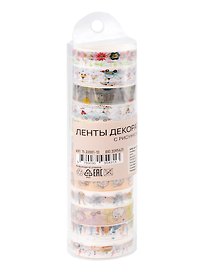 Набор декоративных лент с рисунком 1,5 см х 2 м, 12 штук