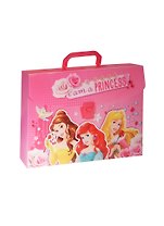 Папка-портфель А4 "Принцессы" замок, 1отд., печать на пластике, Disney