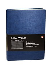 Ежедневник недат. А5 136л "New Wave" синий, иск.кожа, интегр. обл, Listoff