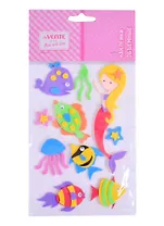 Наклейки объемные deVENTE Подводный мир (фоамиран) (110х180 мм.) (3+) (8002014) (deVente) (упаковка)