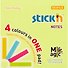 Стикеры Stick`n Magic, неоновые, 100 листов, 7.6 х 7.6 см - 1