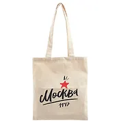 Сумка Москва Звезда (бежевая) (текстиль) (40х32) (СК2020-31)