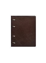 Тетрадь 120л кл. "Success" на кольцах, смен.блок, обложка кожзам, коричневая, IN FOLIO