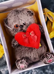 Игрушка мягкая Budi Basa, Басик BABY с красным сердечком 20см