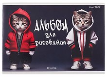 Альбом для рисования «Банда котикова» Listoff А4, 40 листов, скрепка
