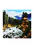 Холст с красками 20х20см по номерам (в коробке), (14цв) Горная река в осеннем лесу (Арт. ХК-4070) - 0