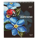 Скетчбук с чёрной бумагой «Божья коровка», 30 листов, 19.5 х 16.8 см