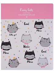 Тетрадь в клетку InFolio, Funny cats, 48 листов