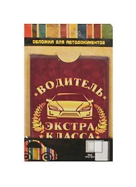 Обложка для автодокументов пластик Водитель экстра класса (841311)